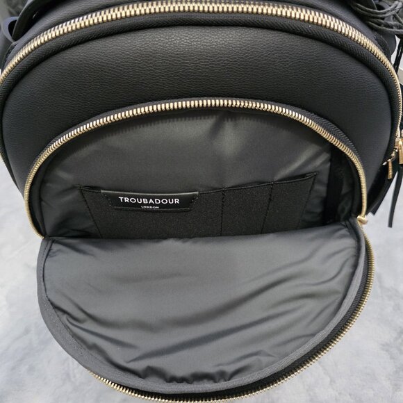 Troubadour Momentum Travel Business Backpack 13L Black, Gold Hardware NWT - Picture 8 of 15